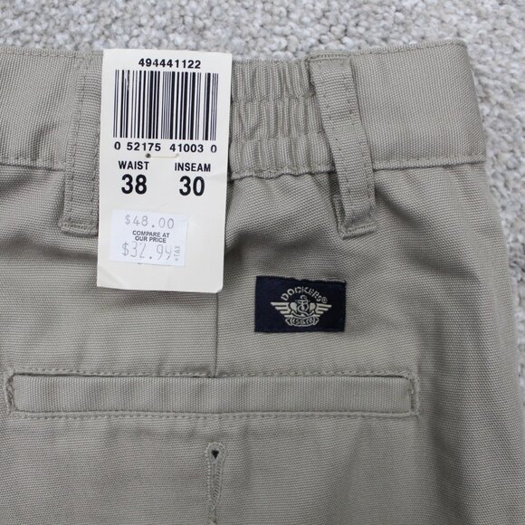Dockers Other - Dockers Chino Pants NWT Mens 38x30 Beige Pleated Stretch Waistband Straight Leg